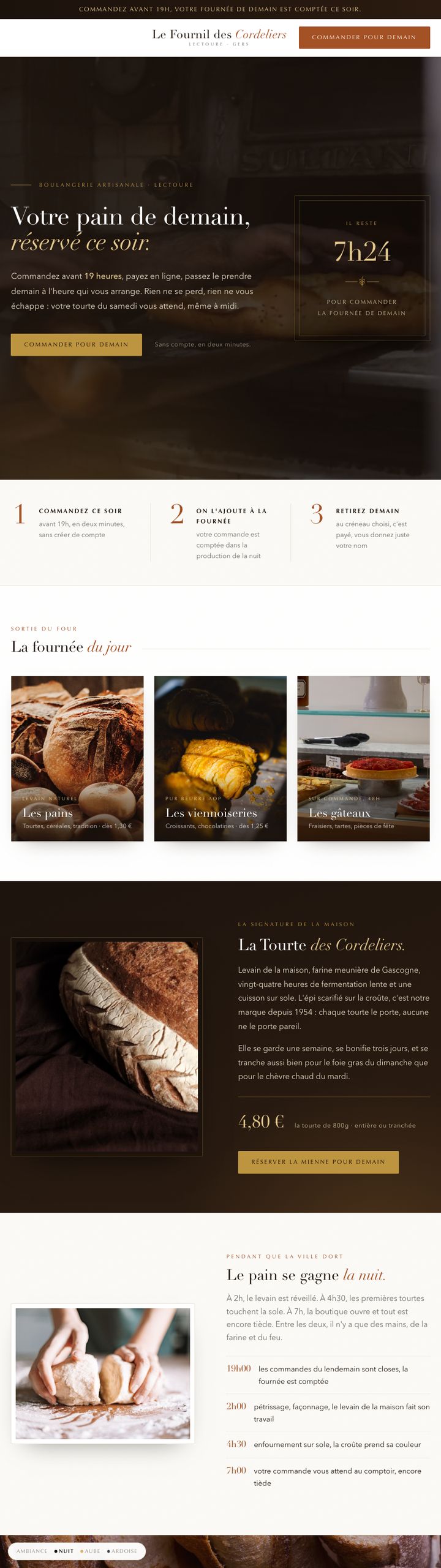 Démonstration boulangerie, ambiance nuit du fournil